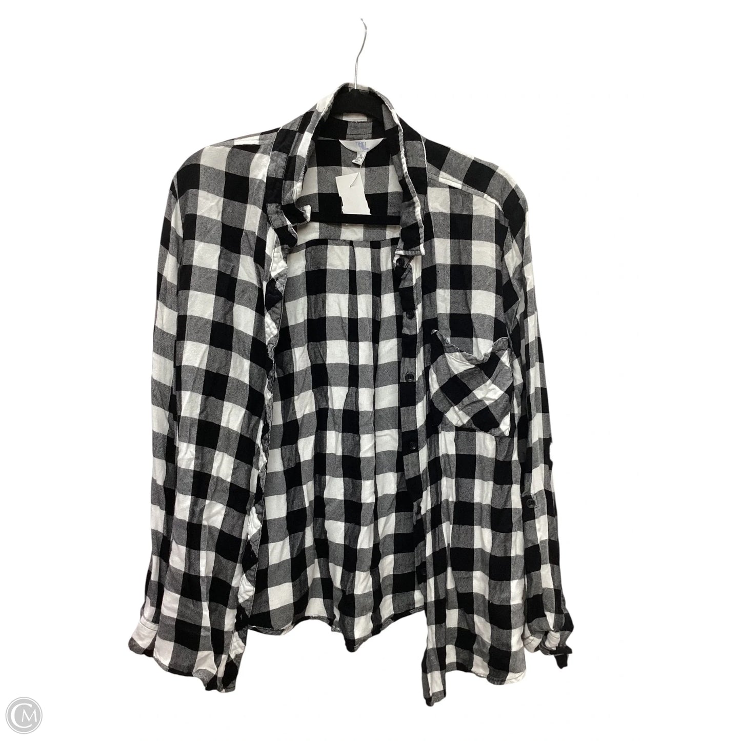 Top Long Sleeve By Time And Tru In Plaid Pattern, Size: Xl