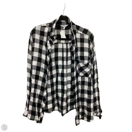 Top Long Sleeve By Time And Tru In Plaid Pattern, Size: Xl