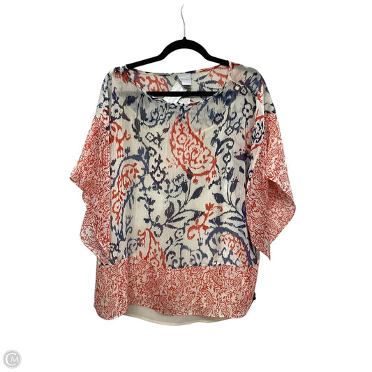 Top Short Sleeve By Chicos In Multi-colored, Size: Xl