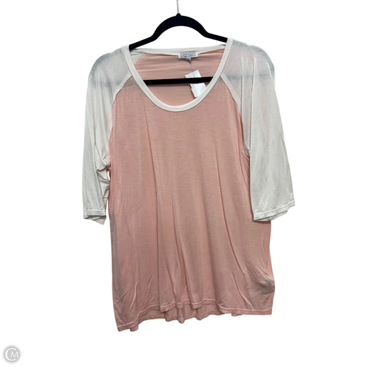 Top Long Sleeve By Clothes Mentor In Cream & Pink, Size: M