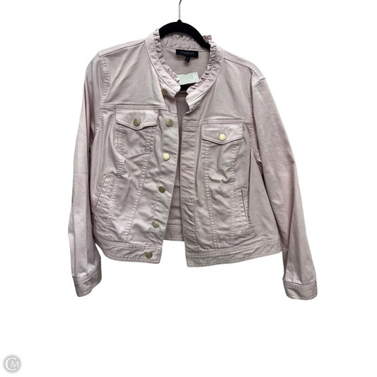 Jacket Denim By Talbots In Pink Denim, Size: Xl