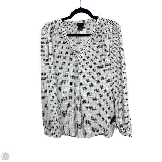 Top Long Sleeve By Ann Taylor In Polkadot Pattern, Size: M