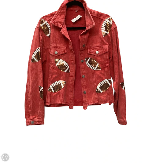 Jacket Denim By Clothes Mentor In Red, Size: M