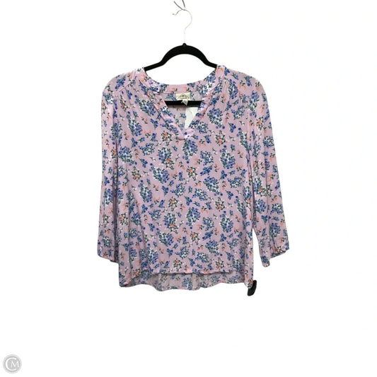 Top Long Sleeve By St Johns Bay In Floral Print, Size: S