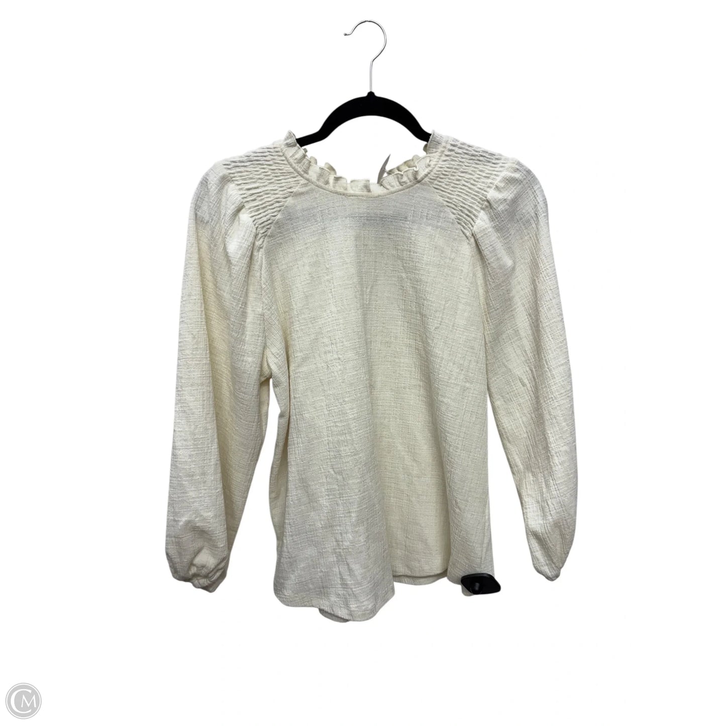 Top Long Sleeve By Current Air In White, Size: S