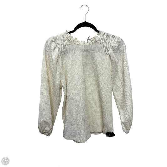 Top Long Sleeve By Current Air In White, Size: S