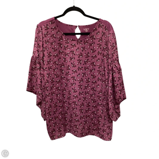 Top 3/4 Sleeve By Loft In Purple, Size: Xl