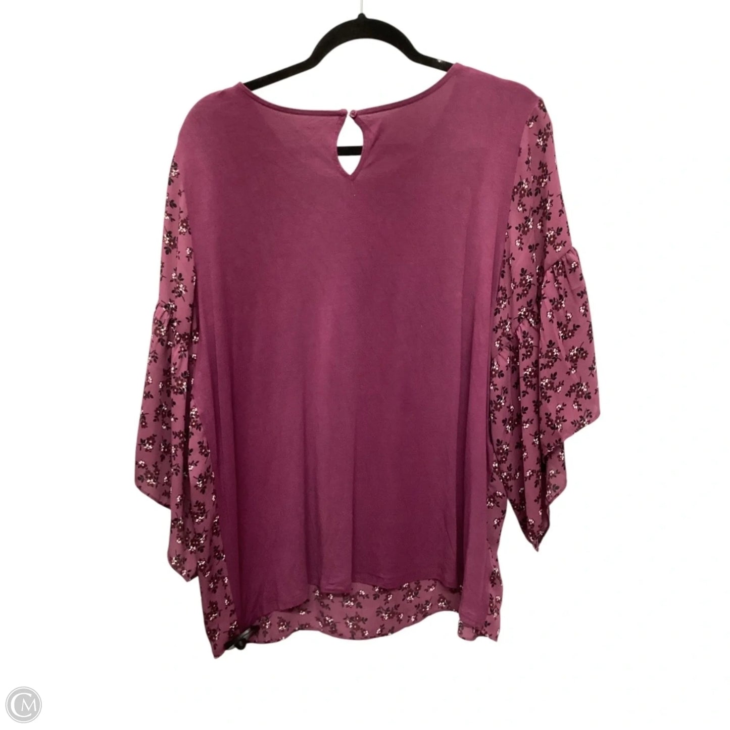 Top 3/4 Sleeve By Loft In Purple, Size: Xl