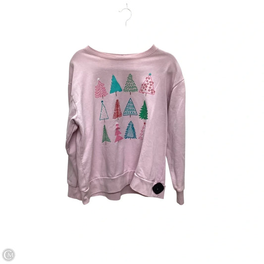 Sweatshirt Crewneck By Clothes Mentor In Pink, Size: L