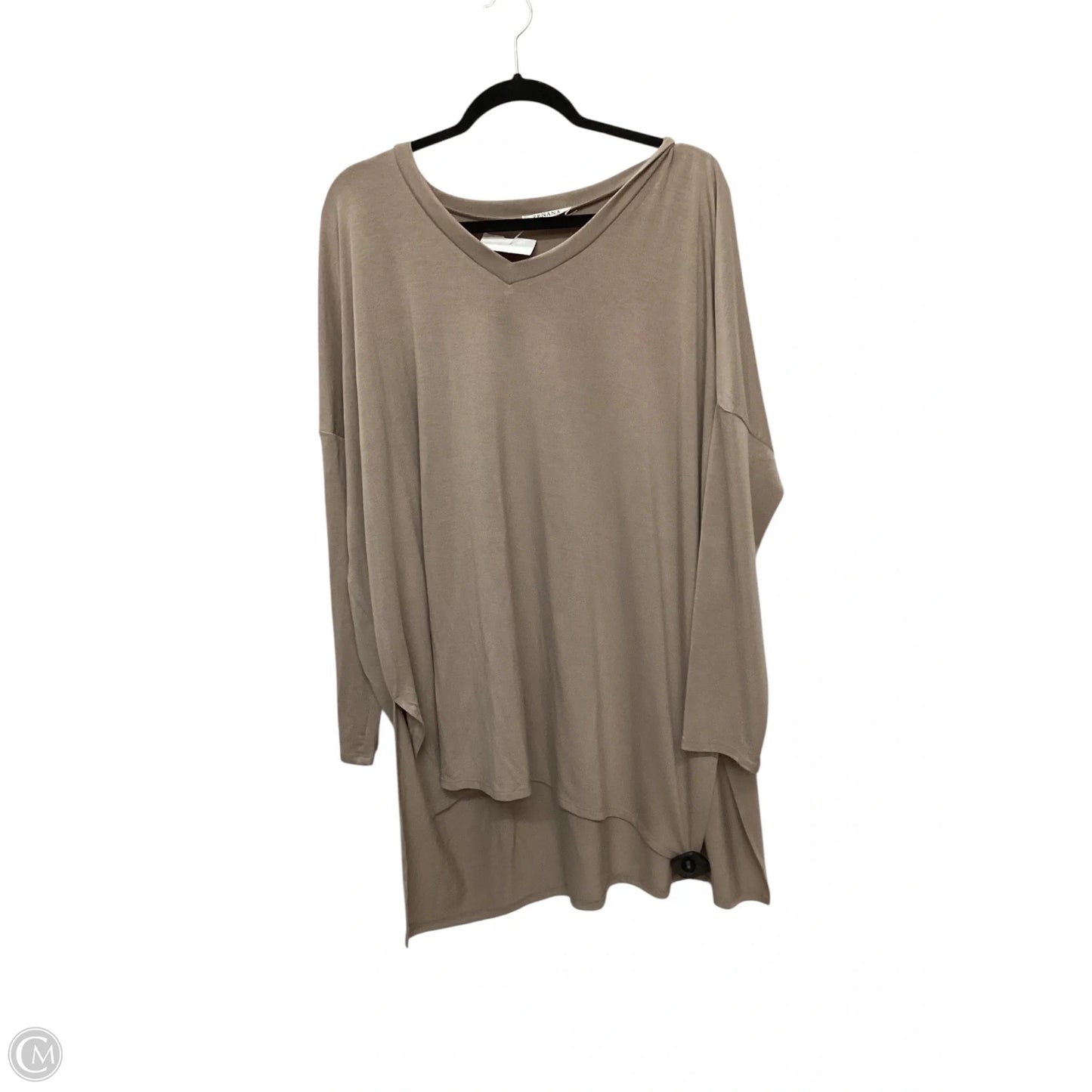 Tunic Long Sleeve By Zenana In Brown, Size: 1x