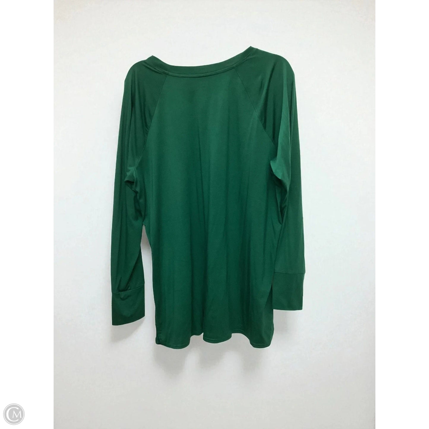 Athletic Top Long Sleeve Collar By Tek Gear In Green, Size: Xxl