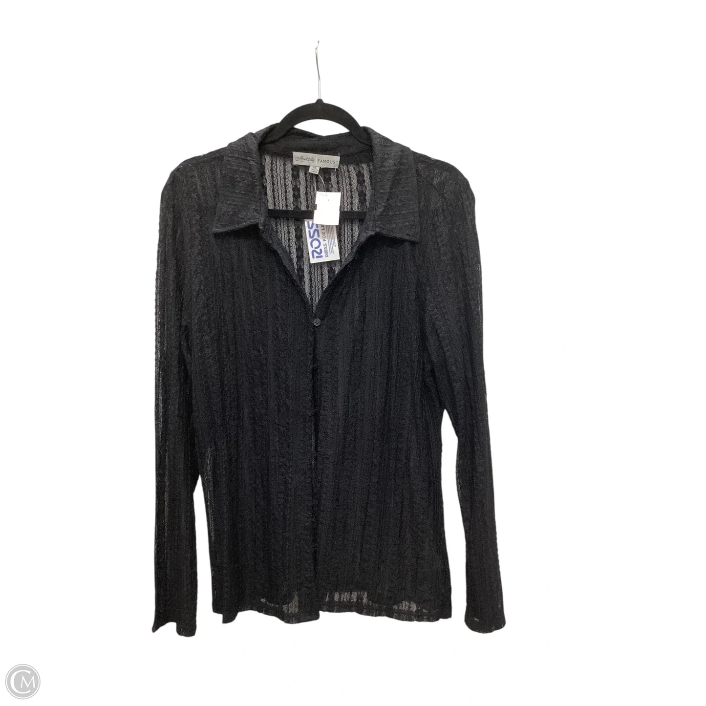 Top Long Sleeve Basic By Absolutely Famous In Black, Size: Xl