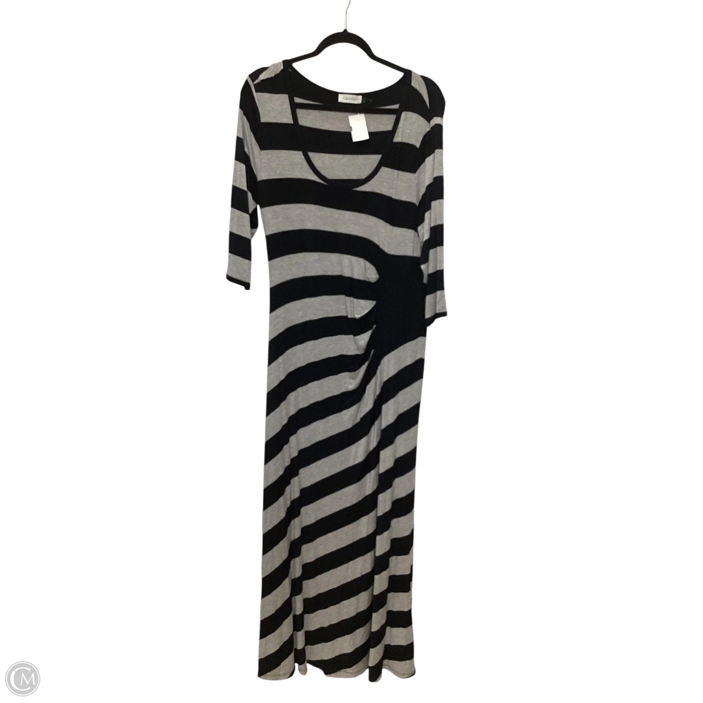 Dress Casual Maxi By Calvin Klein In Striped Pattern, Size: 14