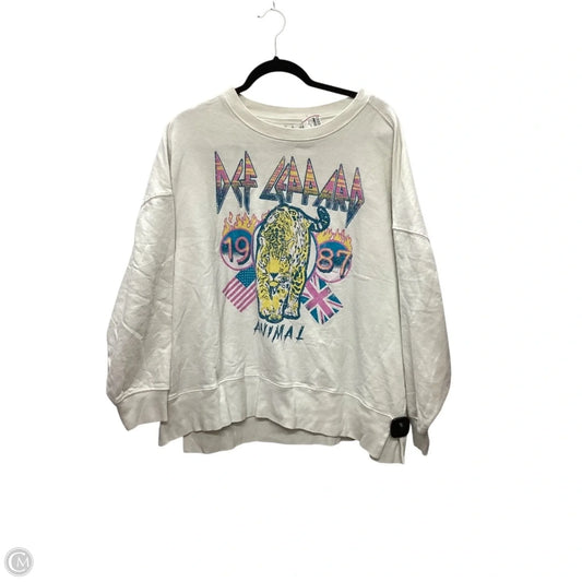 Sweatshirt Crewneck By Clothes Mentor In White, Size: Xl