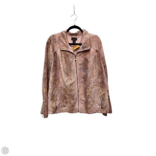 Jacket Moto By Clothes Mentor In Pink, Size: 3x