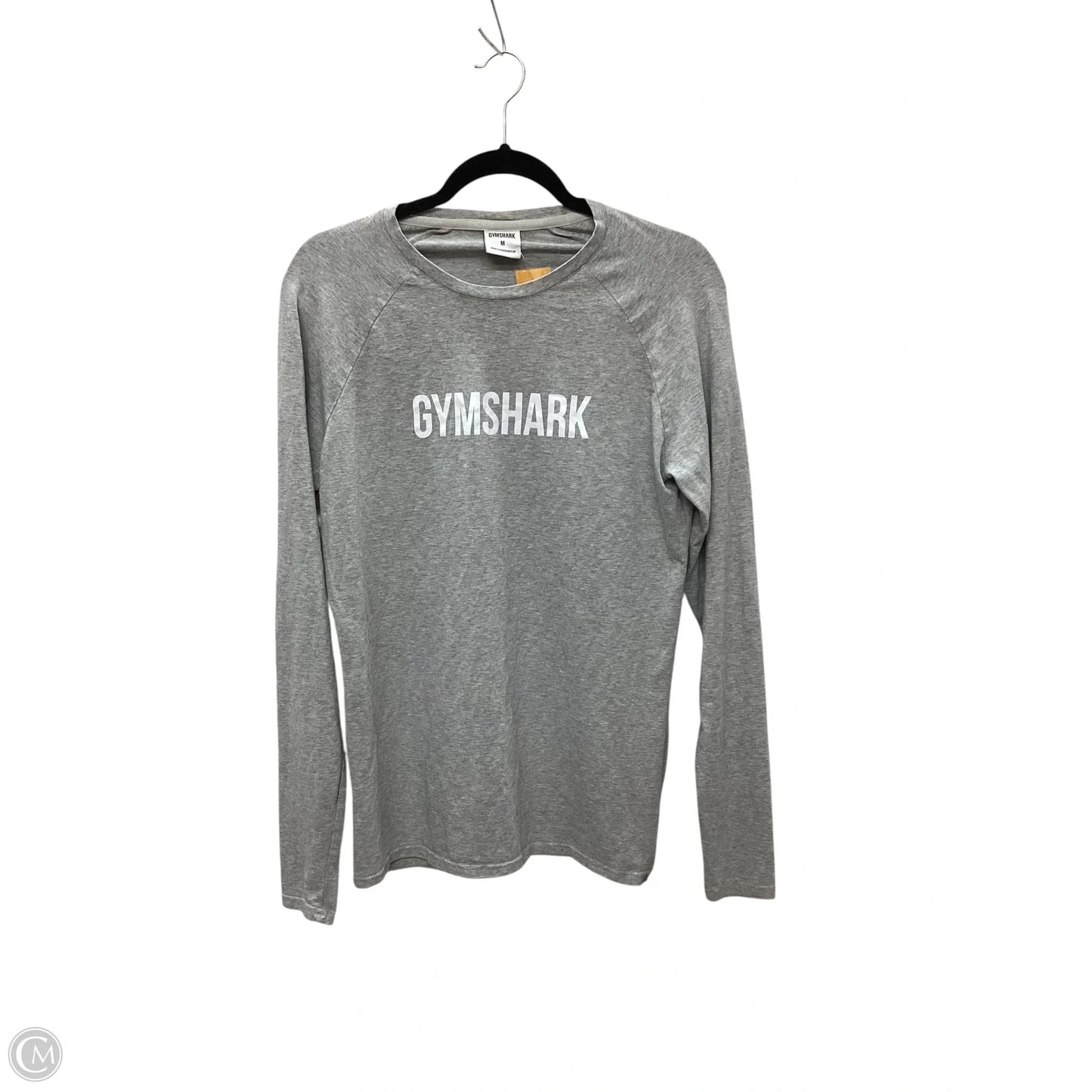 Athletic Top Long Sleeve Crewneck By Gym Shark In Grey, Size: M