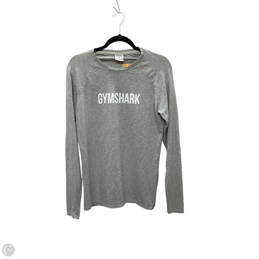 Athletic Top Long Sleeve Crewneck By Gym Shark In Grey, Size: M