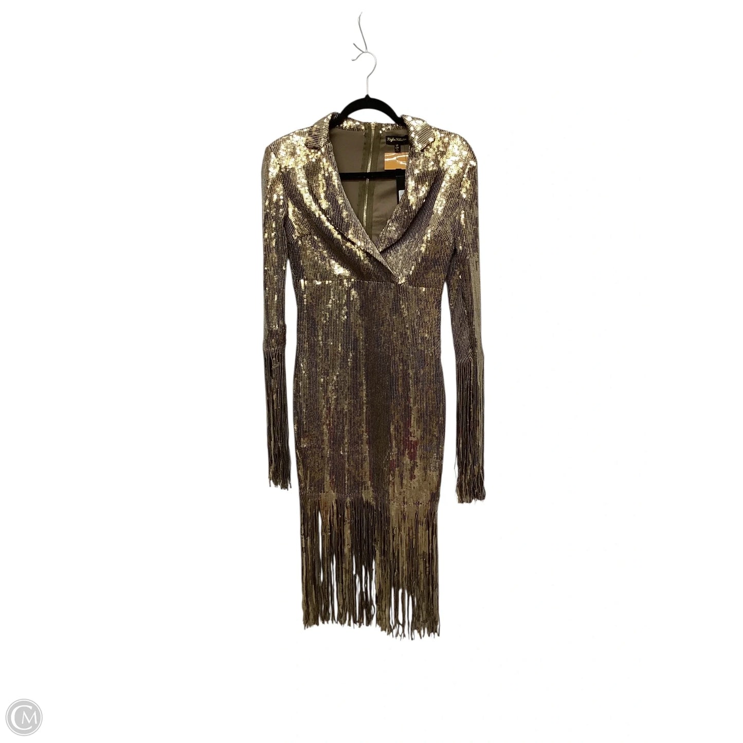 Dress Party Midi By Clothes Mentor In Gold, Size: M