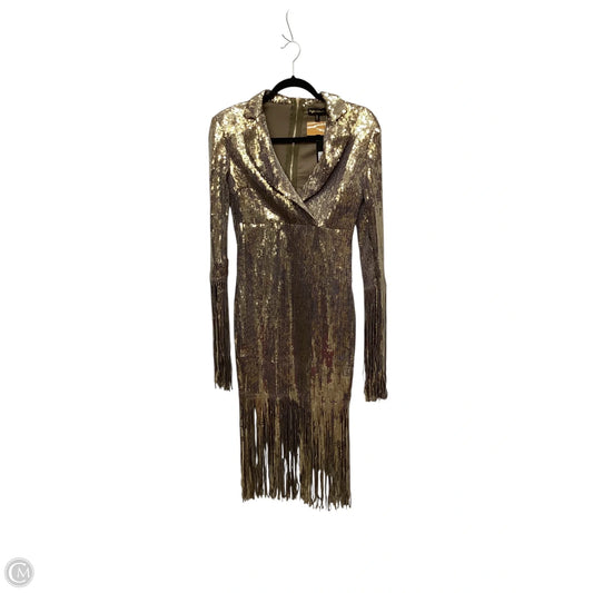 Dress Party Midi By Clothes Mentor In Gold, Size: M