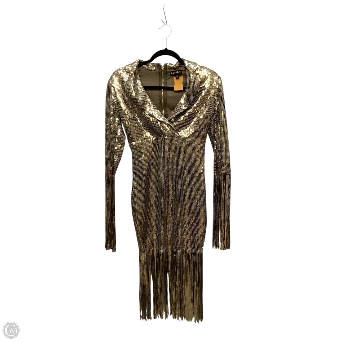 Dress Party Midi By Clothes Mentor In Gold, Size: S