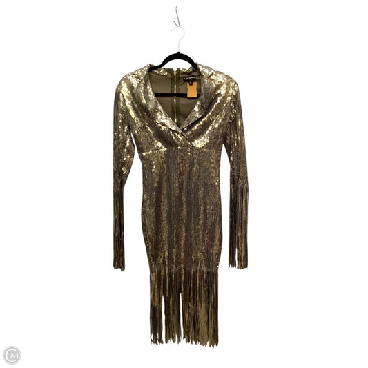 Dress Party Midi By Clothes Mentor In Gold, Size: S