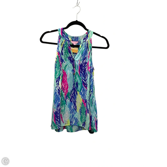 Top Sleeveless Designer By Lilly Pulitzer In Blue & Green, Size: Xs