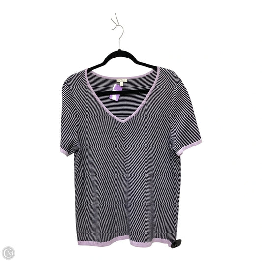 Top Short Sleeve By Talbots In Striped Pattern, Size: L