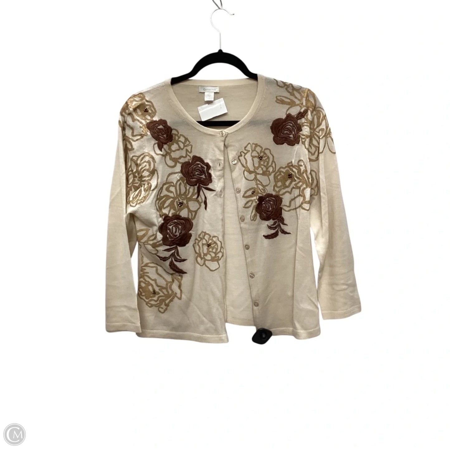 Top Long Sleeve By Garnet Hill In Beige, Size: L