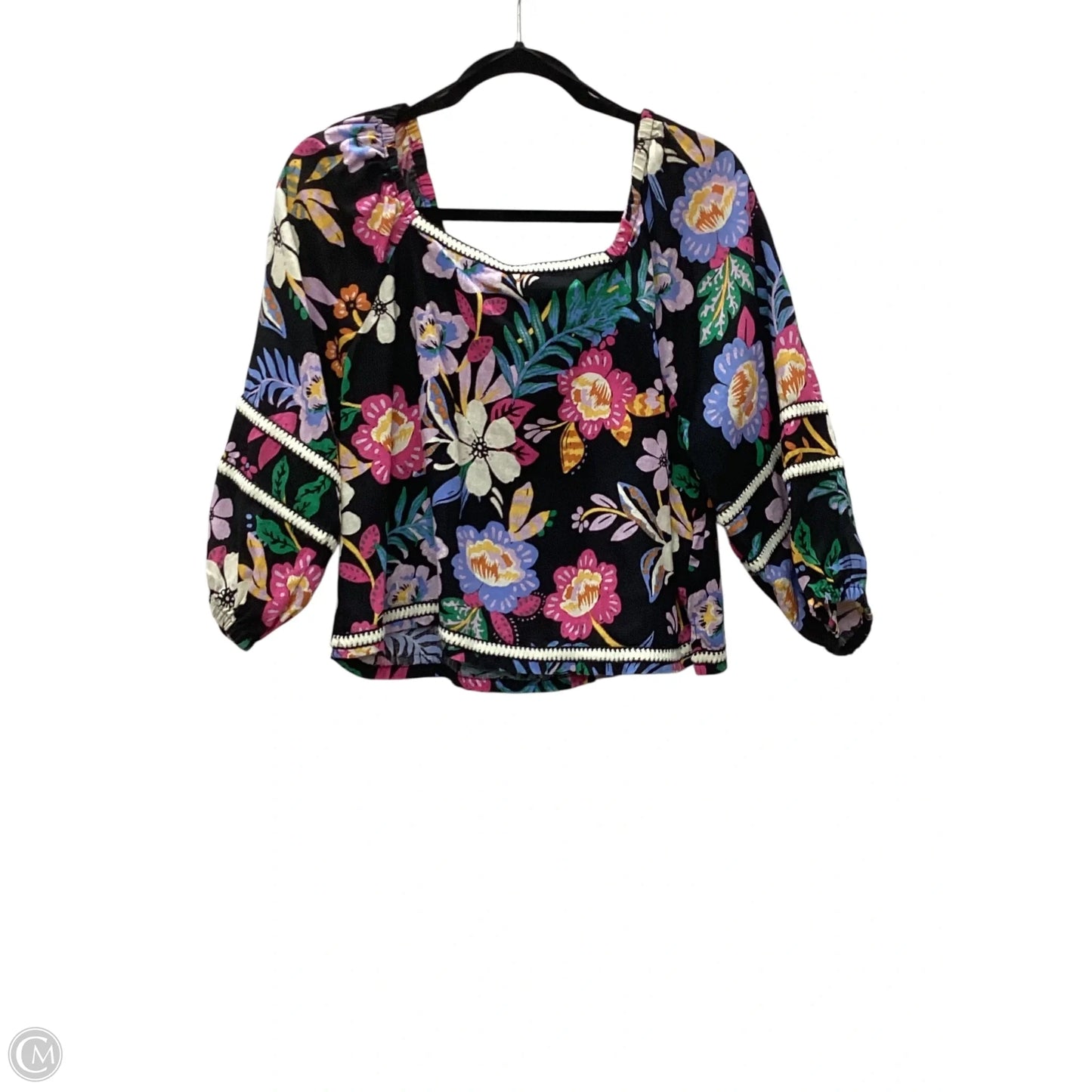 Top Long Sleeve By C And C In Floral Print, Size: M