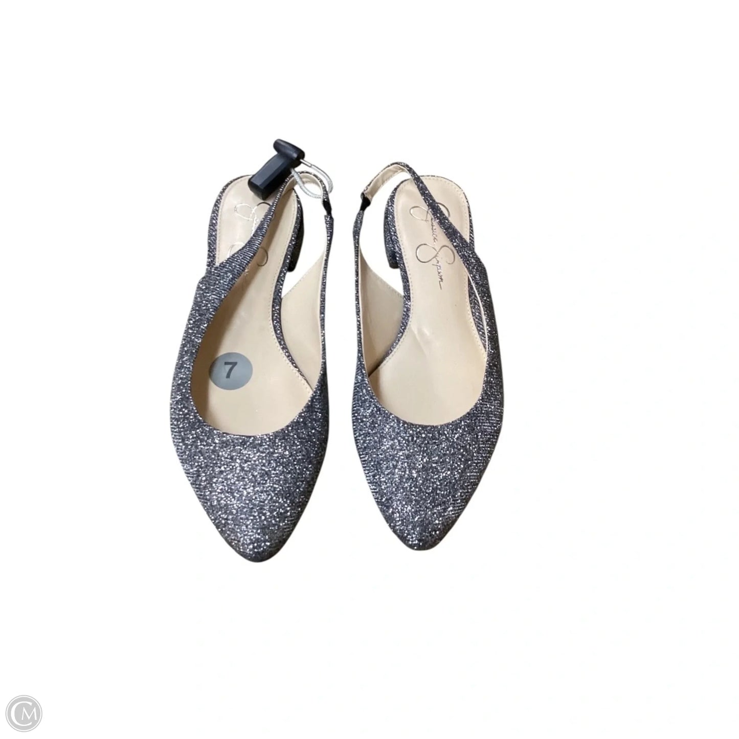 Shoes Heels Block By Jessica Simpson In Silver, Size: 7
