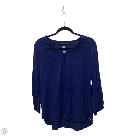 Top Long Sleeve By St Johns Bay In Blue, Size: L