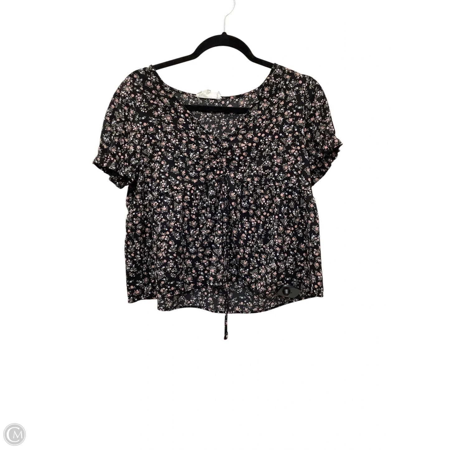 Top Short Sleeve By Pink Rose In Black, Size: M