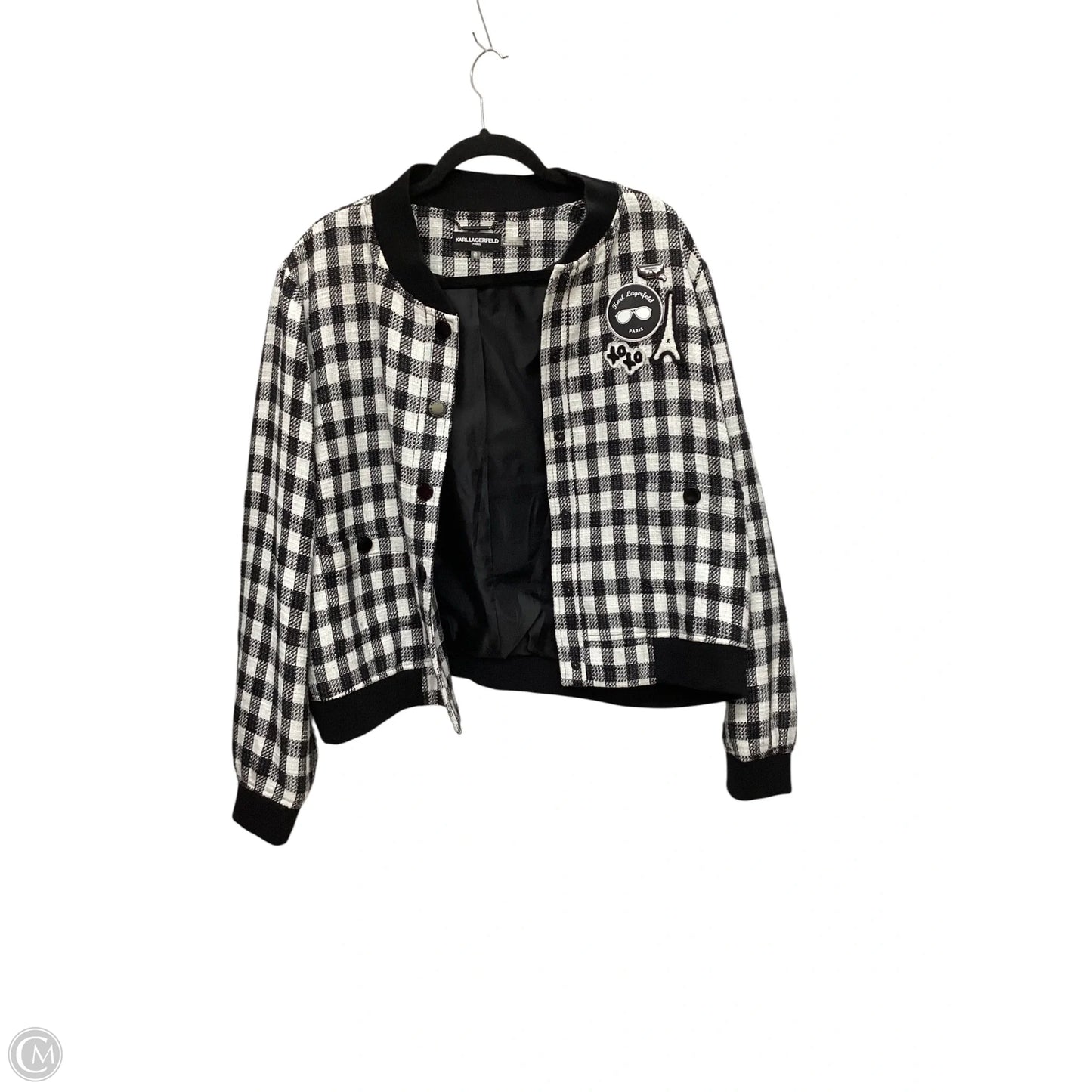 Jacket Designer By Karl Lagerfeld In Black, Size: Xl