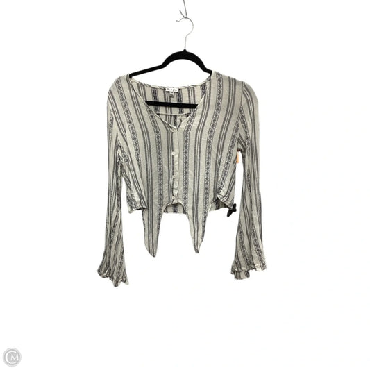 Top Long Sleeve By Love Fire In Striped Pattern, Size: M