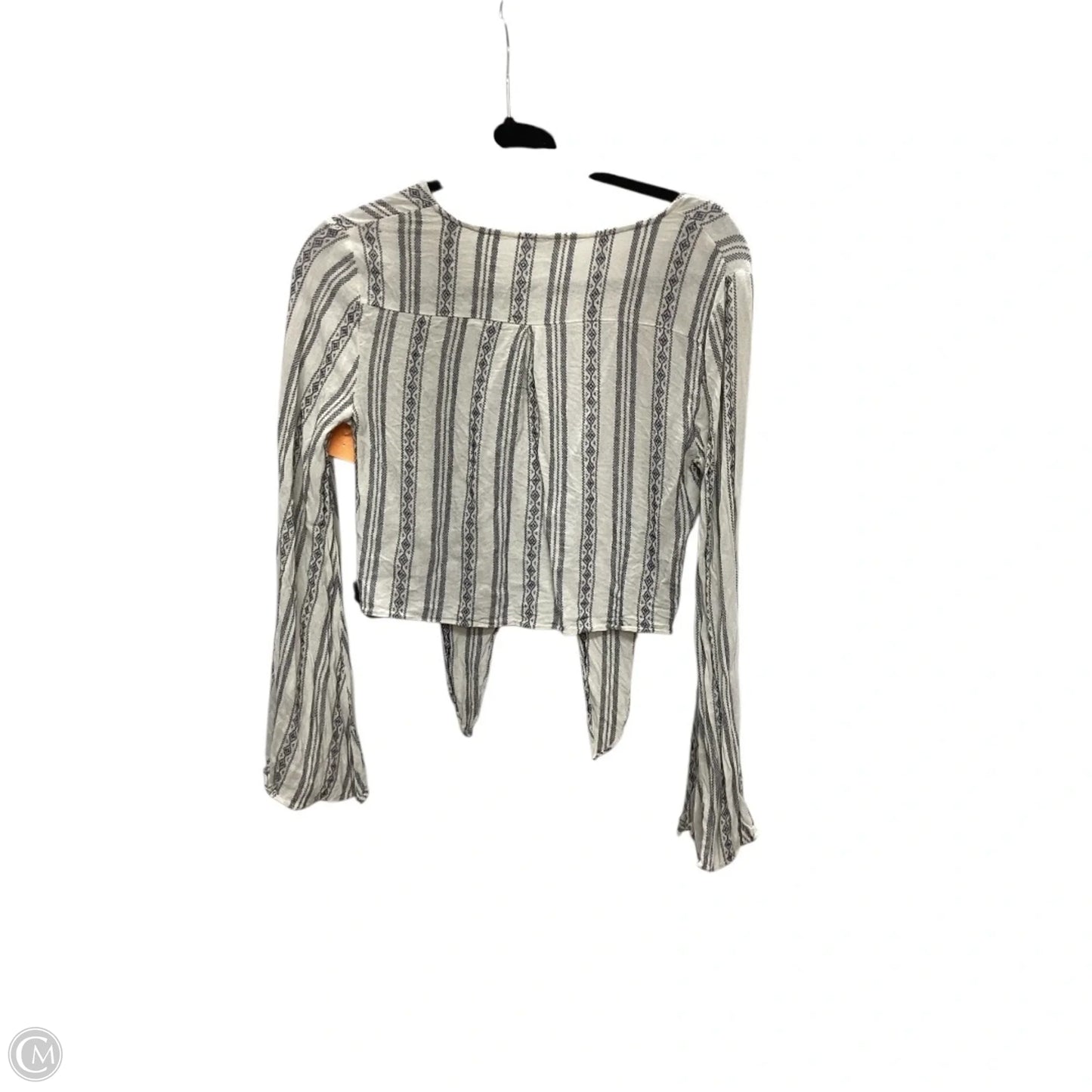 Top Long Sleeve By Love Fire In Striped Pattern, Size: M