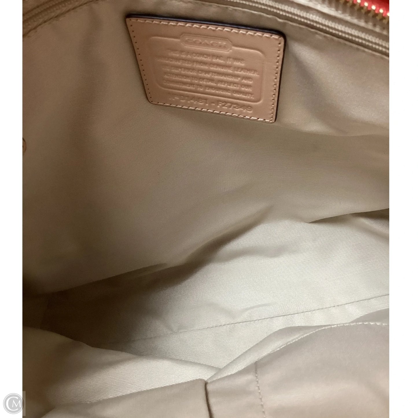 Tote Designer By Coach, Size: Medium