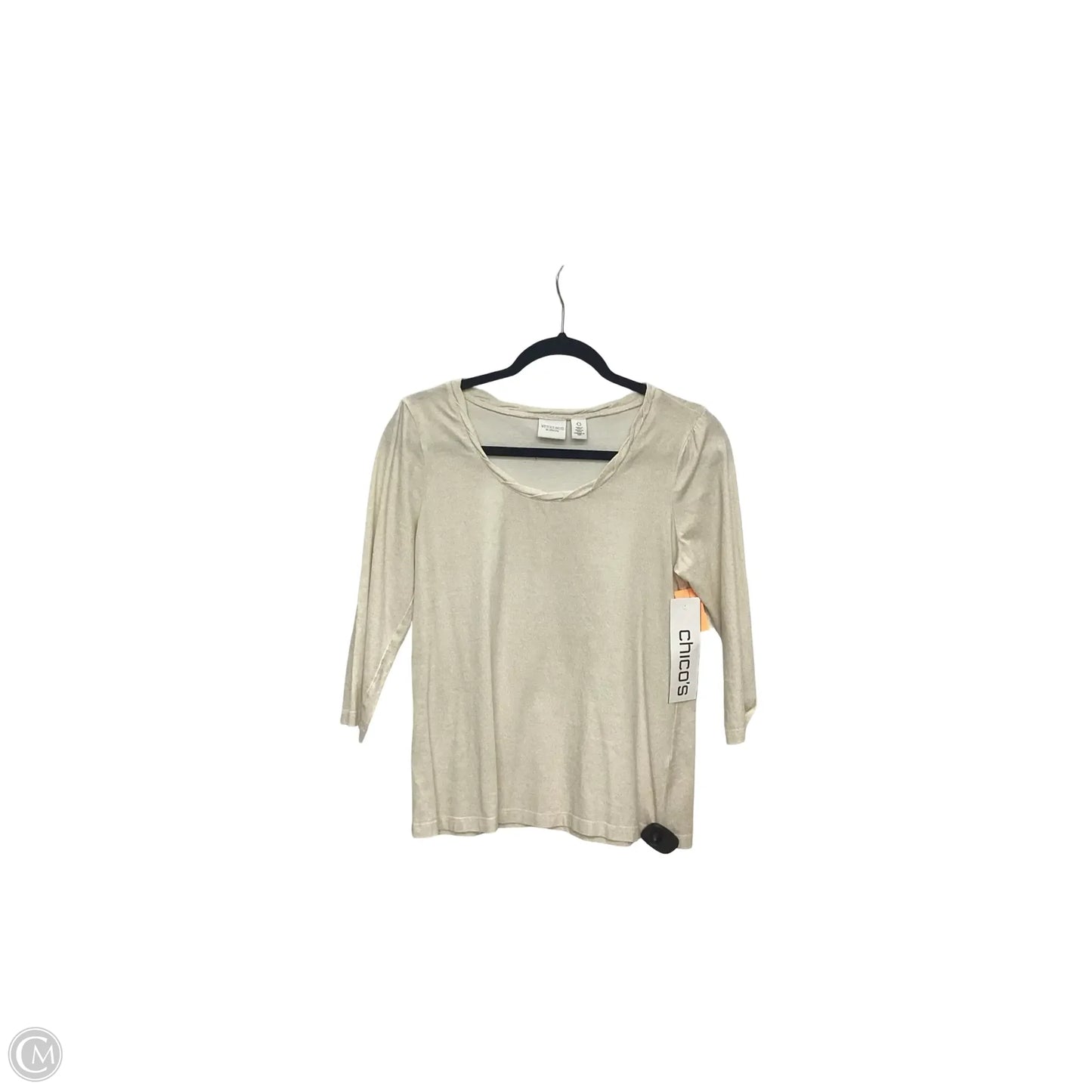 Top 3/4 Sleeve By Chicos In Cream, Size: S