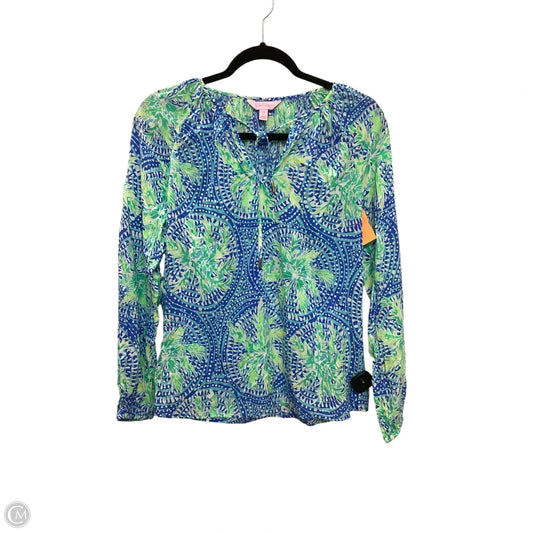 Top Long Sleeve Designer By Lilly Pulitzer In Blue, Size: Xs