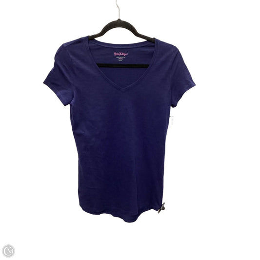 Top Short Sleeve Designer By Lilly Pulitzer In Navy, Size: M
