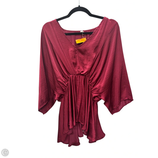 Top 3/4 Sleeve By Glam In Red, Size: L