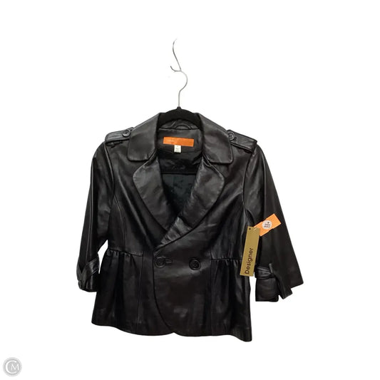 Jacket Leather By Clothes Mentor In Black, Size: S