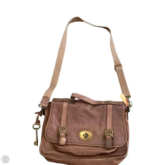Crossbody Leather By Fossil, Size: Medium