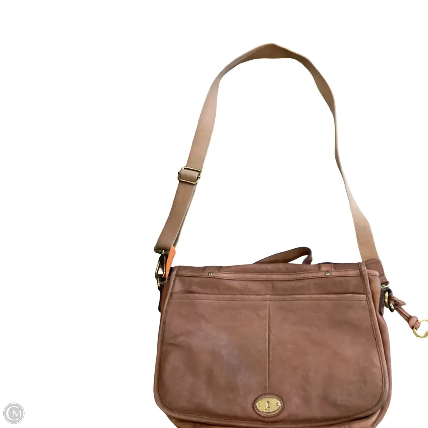 Crossbody Leather By Fossil, Size: Medium