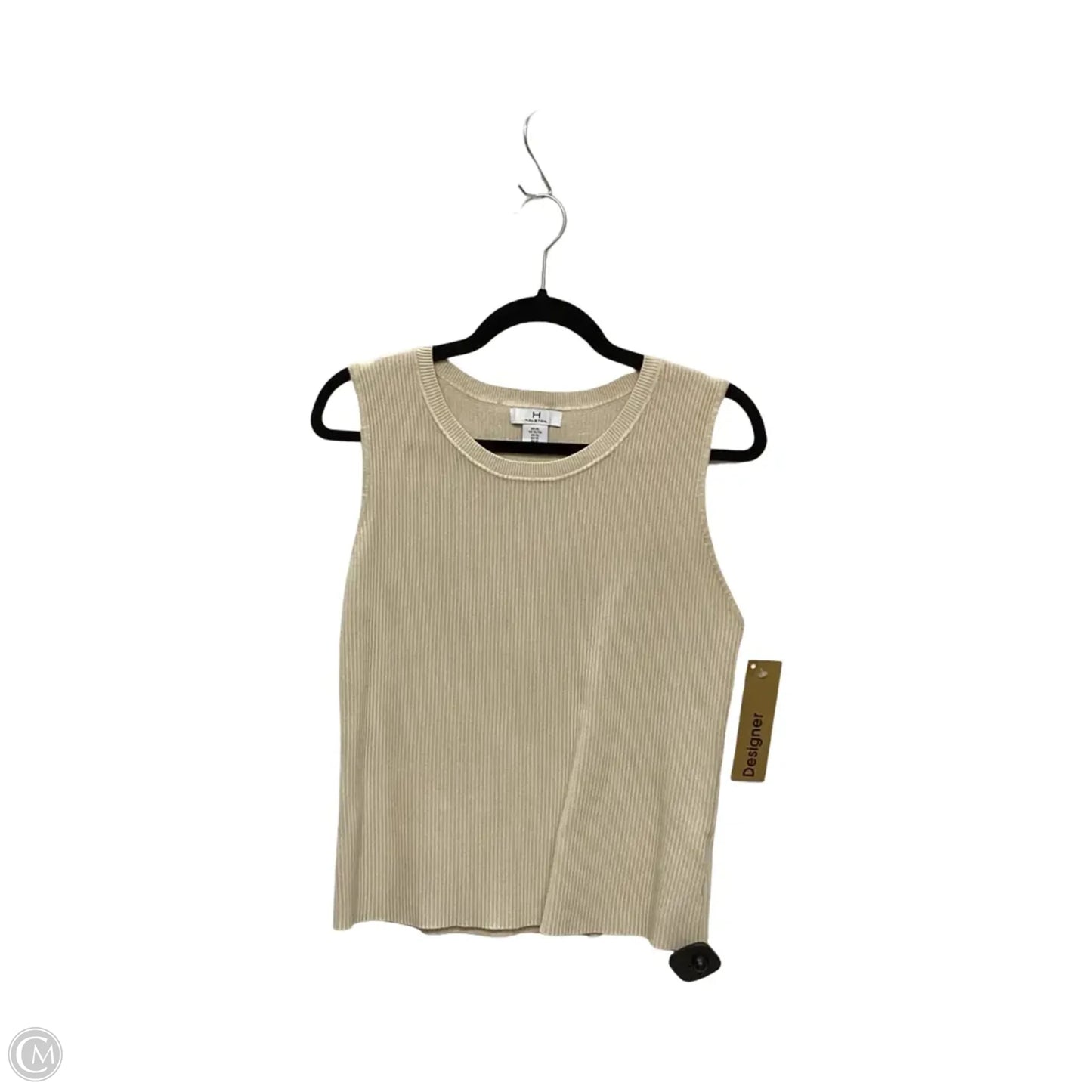 Top Sleeveless Designer By Halston In Beige, Size: Xl
