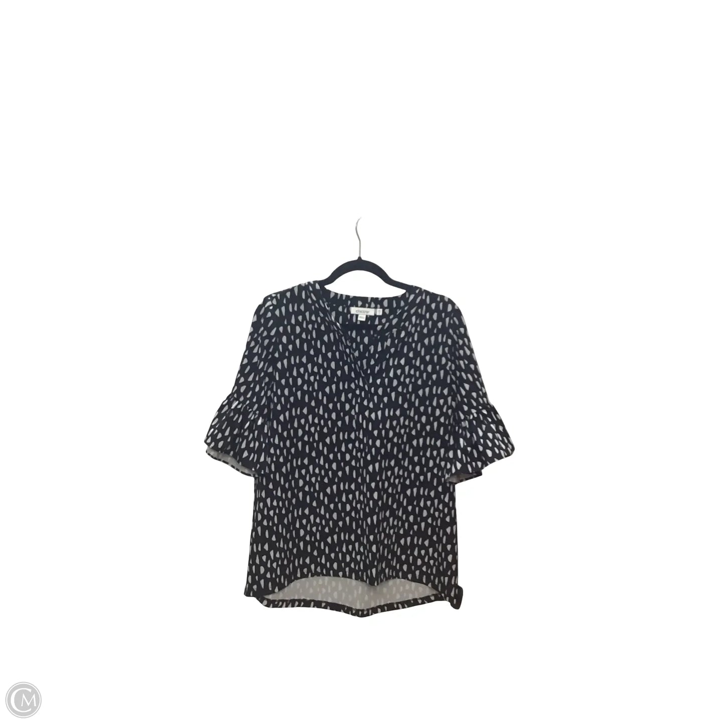 Blouse Short Sleeve By Chicos In Black, Size: S