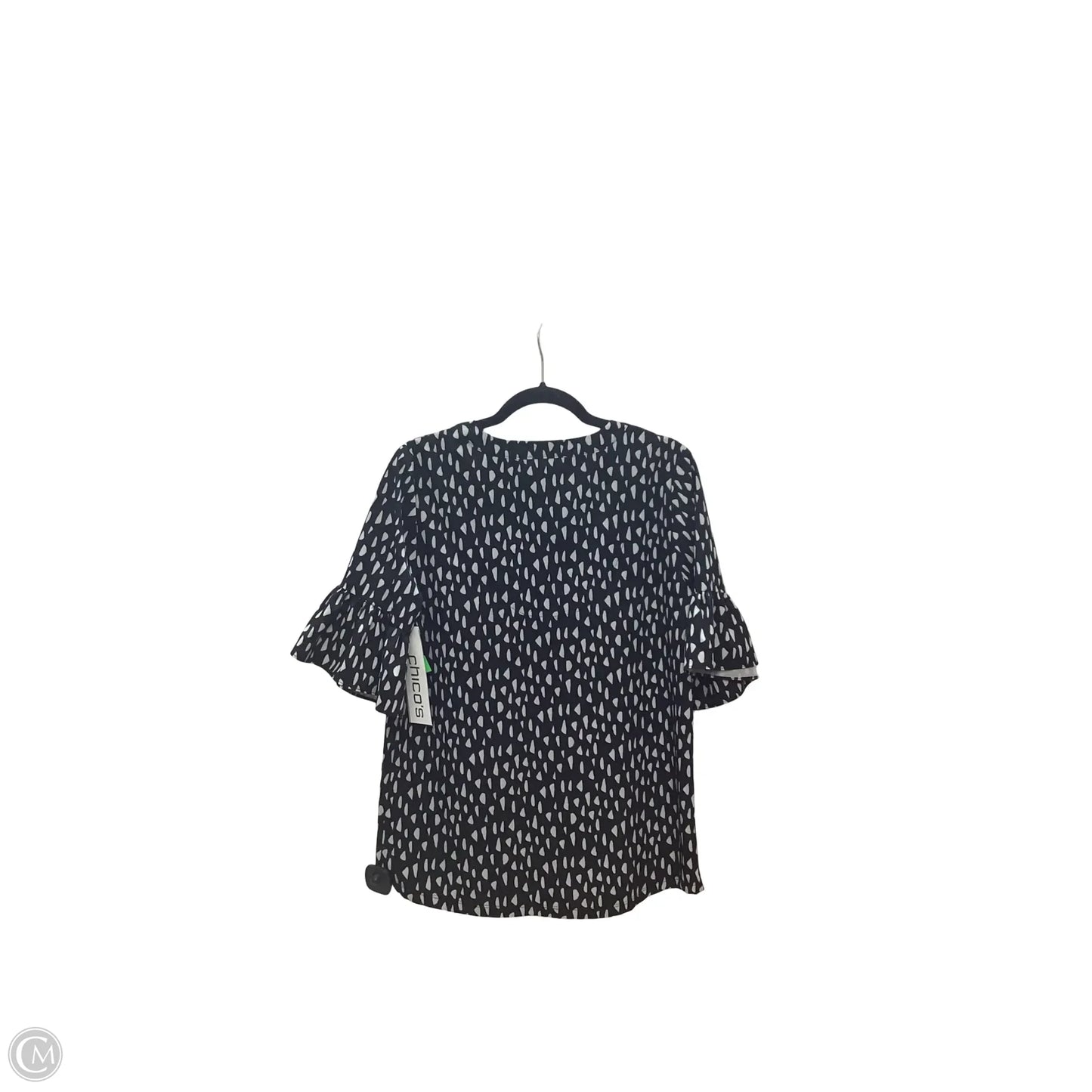 Blouse Short Sleeve By Chicos In Black, Size: S
