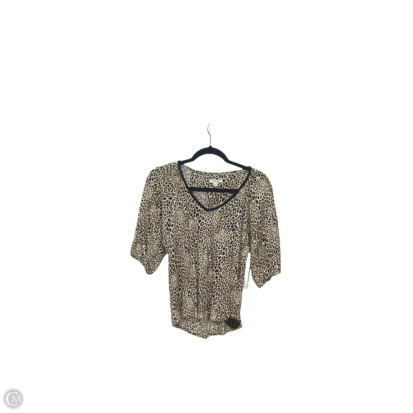 Top Short Sleeve By Chicos In Animal Print, Size: S