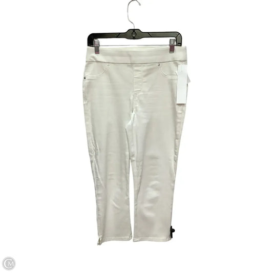 Jeans Cropped By Chicos In White Denim, Size: 2