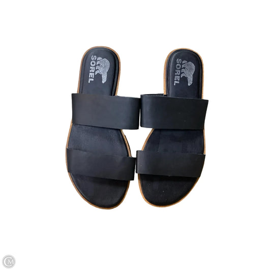 Sandals Flats By Sorel In Black, Size: 8
