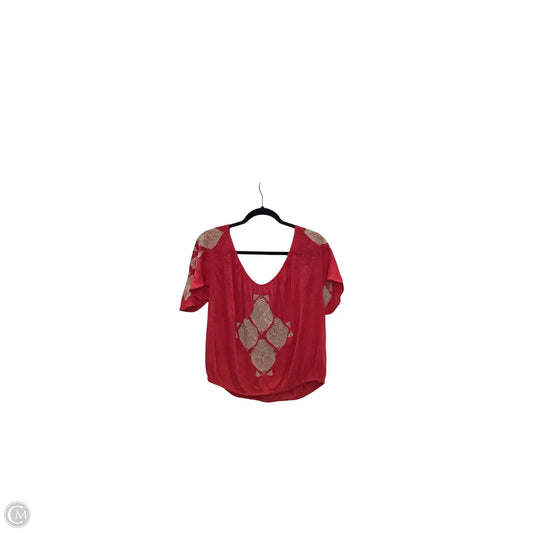 Blouse Short Sleeve By Free People In Red, Size: S